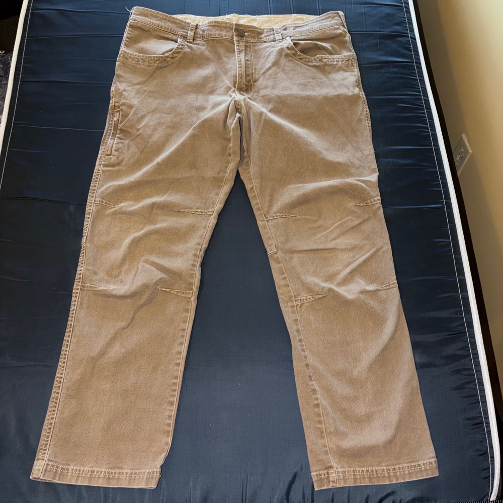 Columbia Mens Straight Fit Utility Pants Tan Brown 38x30 Cotton Stretch Outdoor